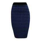 ROCKTHOSECURVES DOGTOOTH CHECK ELASTIC WAIST FITTED PENCIL SKIRT