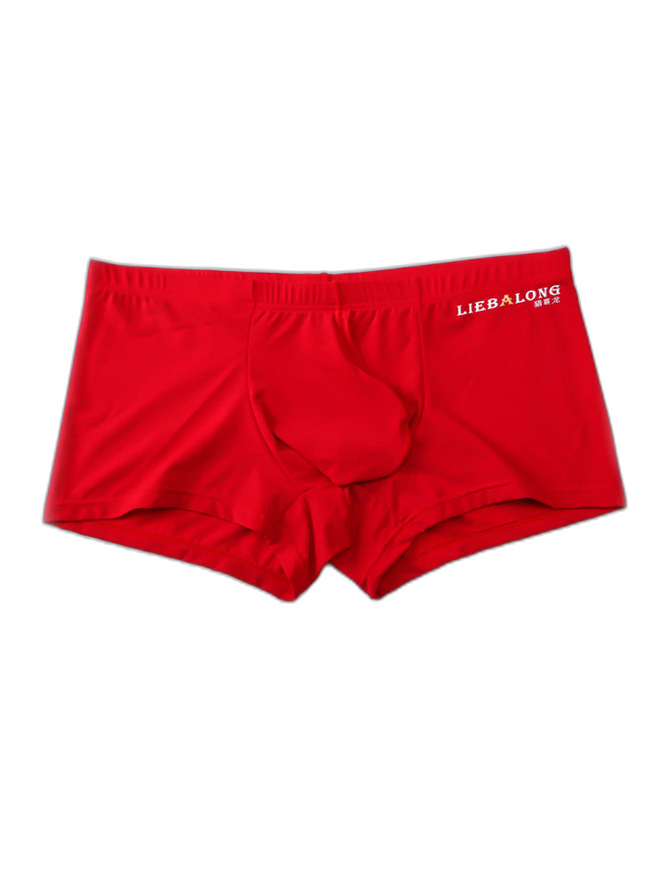 3 Pack Men's Breathable Ice Silk Double-Layered Big Pouch Sexy Boxer Briefs