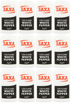 12 x Saxa Ground White Pepper 25Gm