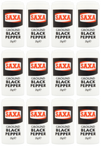 12 x Saxa Ground Black Pepper 25Gm