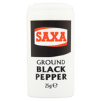 12 x Saxa Ground Black Pepper 25Gm