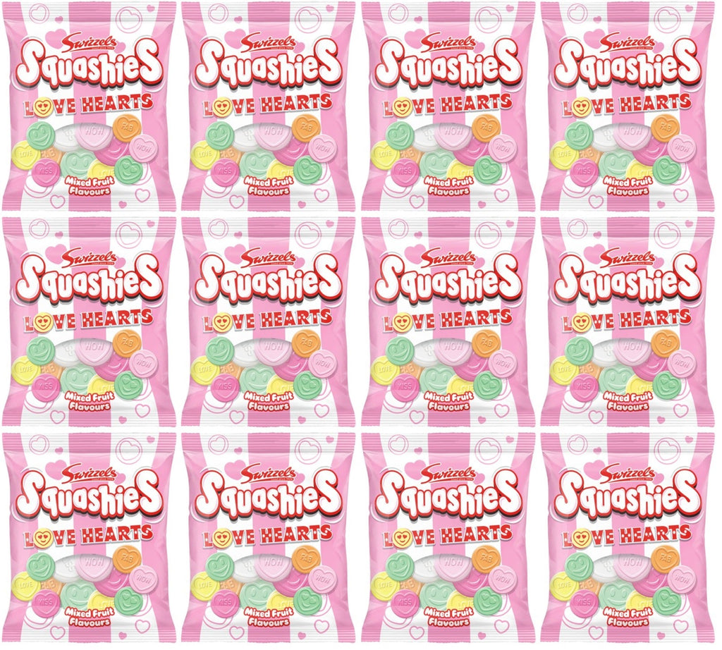 12 x Squashies Love Hearts - 120GM