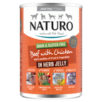 12 X Naturo Beef With Chicken Cans In Jelly 390G