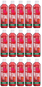15 x Deep RiverRock Vital + Vitamin Water & Juice Drink Prickly Pear Redcurrant & Ginseng 450ml