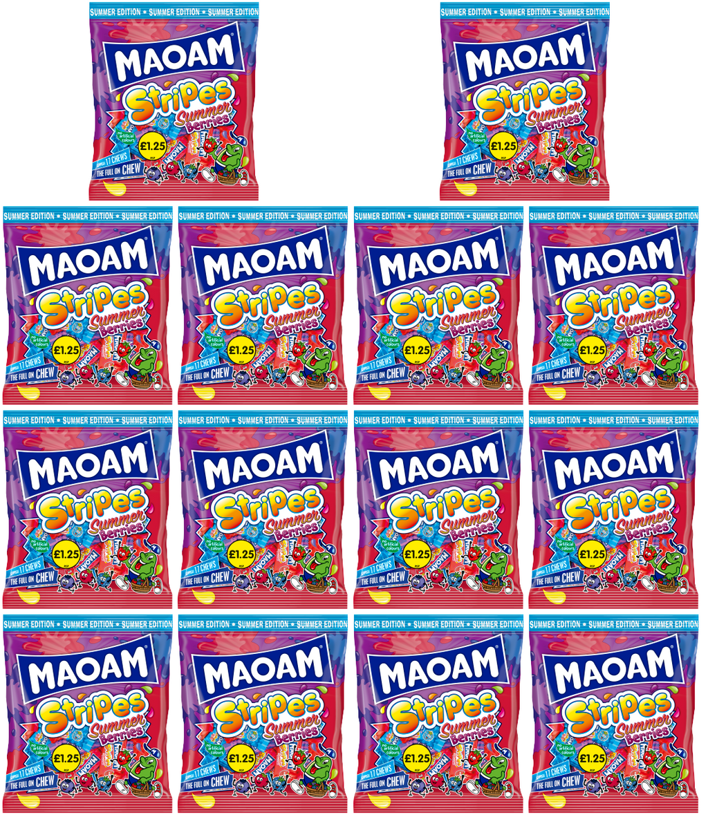14 x Haribo Maoam Stripes Summer Berries (ltd Edition) - 140GM