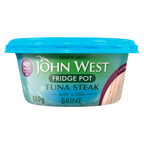 12 x John West No Drain Fridge Pot Tuna Steak With A Little Brine 110G