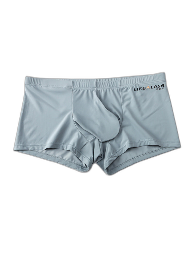 3 Pack Men's Breathable Ice Silk Double-Layered Big Pouch Sexy Boxer Briefs