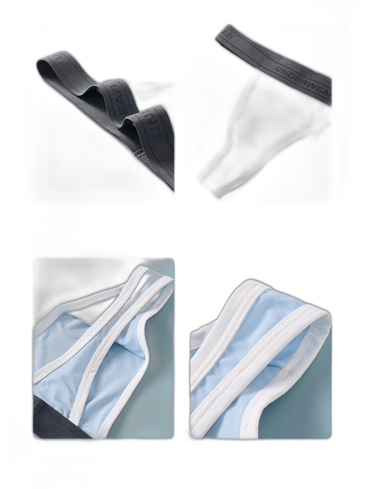 3 Pack Men's Contoured Pouch Ice Silk Thong