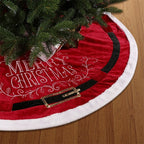 Red Velvet Cloth Christmas-tree Skirt
