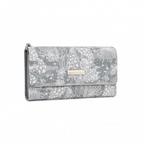 WTM2448 - Miss Lulu Elegant Women's Long Purse with Detachable Wrist Strap And Multi-Card Organizer - Grey