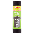 30 x Killeen Refuse Sack 80 Litre 15 Pack