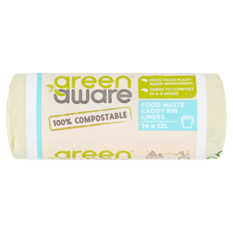 36 x Greenaware Compostable Food Waste Bag 12 Litre - 14 Pack