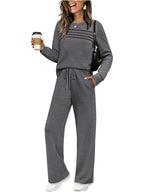 Women's Casual Elastic Waist Trousers Wide-leg Pants