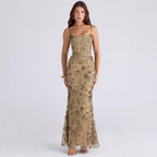Women's Style Elegant And Chic Low Neck Sleeveless Sexy Backless Lace Up Dress