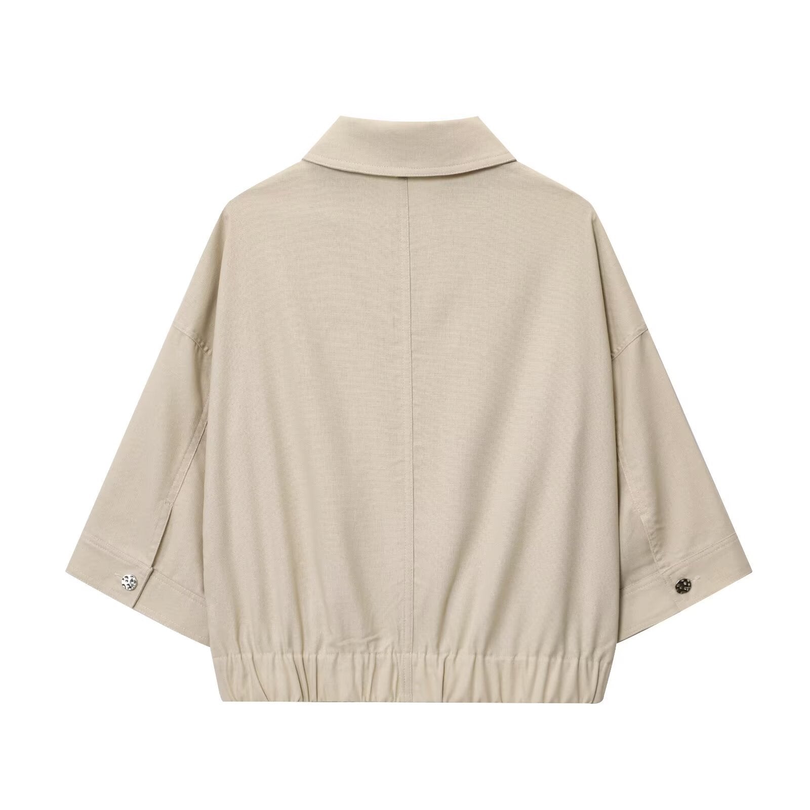 Women's New Ramie Blend Zip Jacket