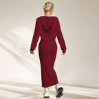 Elegant Commuter-style Light Mature Knitted Slip Dress Two-piece Set