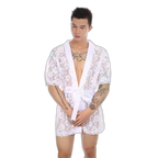 Masculine Lace Thong + Bathrobe Set
