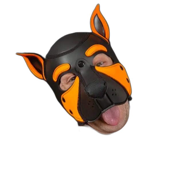 Mr S Leather NEOPRENE FRISKY Puppy Hood | Orange