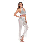 New Hollow-out Knitted Tassel Crocheted Beach Pants