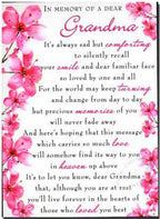 Grave Card - In Memory Of A Dear Grandma - Free Card Holder - M09
