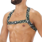 TOF Paris Fetish Elastic Chest Harness Khaki Camouflage
