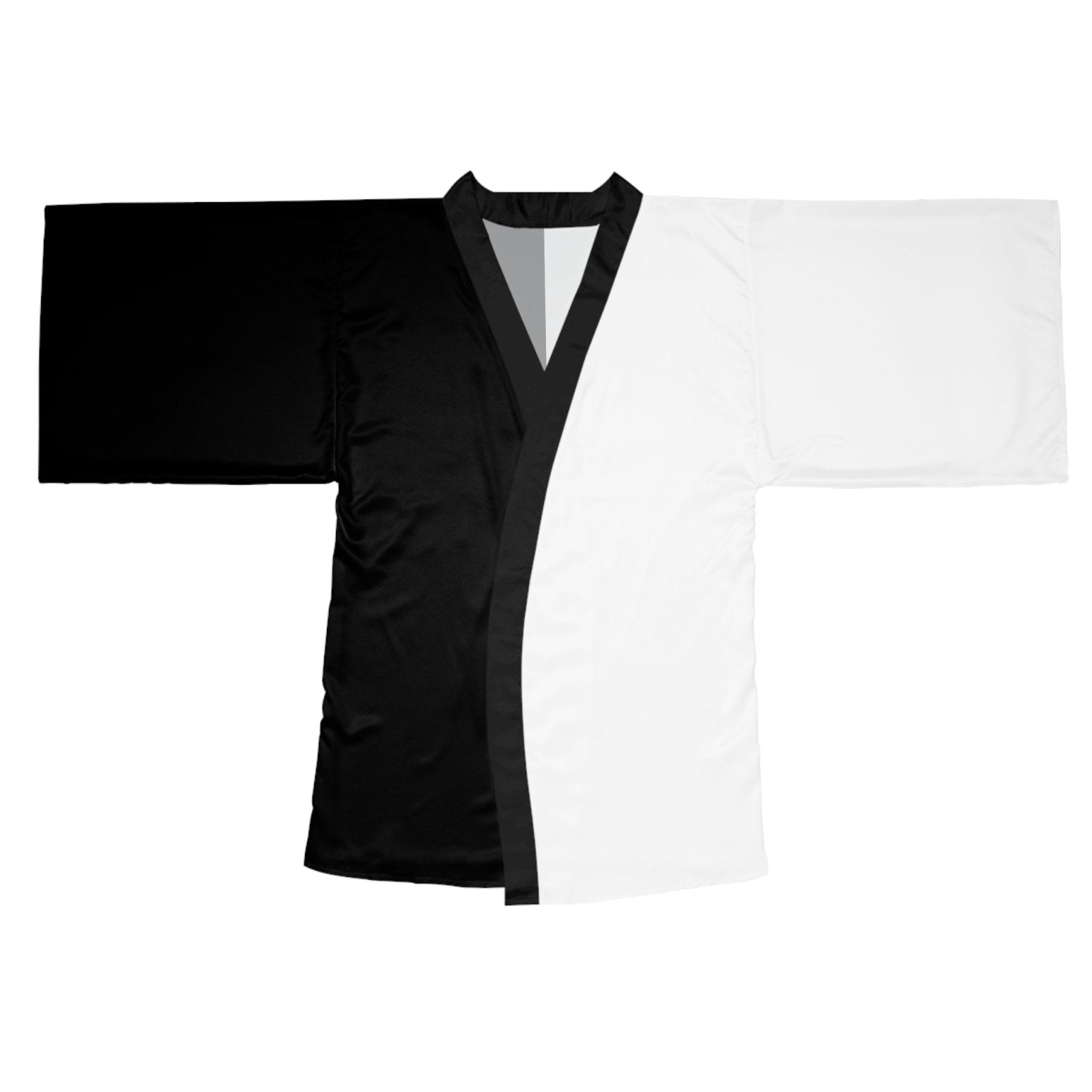 Half Black Half White - Womens Kimono Robe