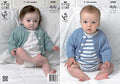 King Cole 3989 Knitting Pattern Baby Cardigans and Romper Suits to knit in King Cole Bamboo Cotton 4 Ply