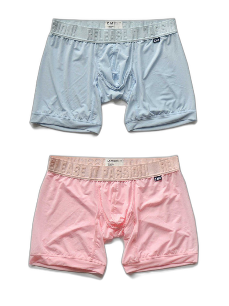 2 Pack Men's Trendy Breathable Ice Silk Boxer Briefs