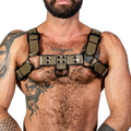 ruff GEAR Bold Leather Bulldog Harness Army