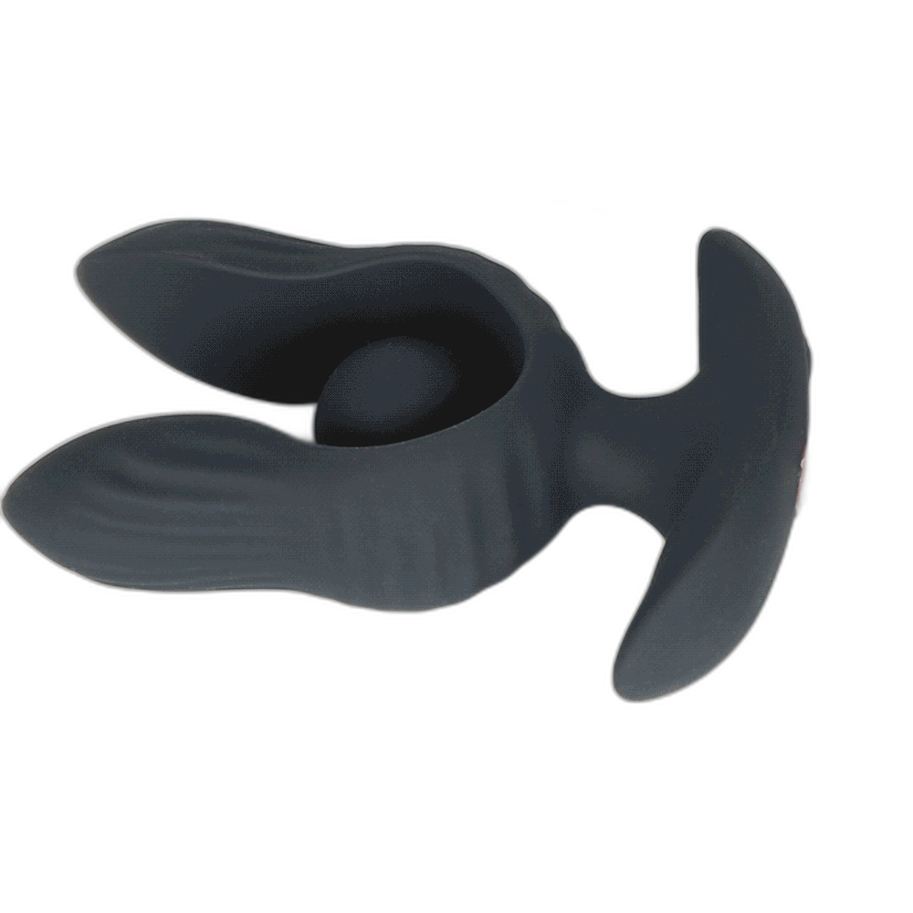 Petal - Inflatable Vibrating Butt Plug - Black Anal Dilator