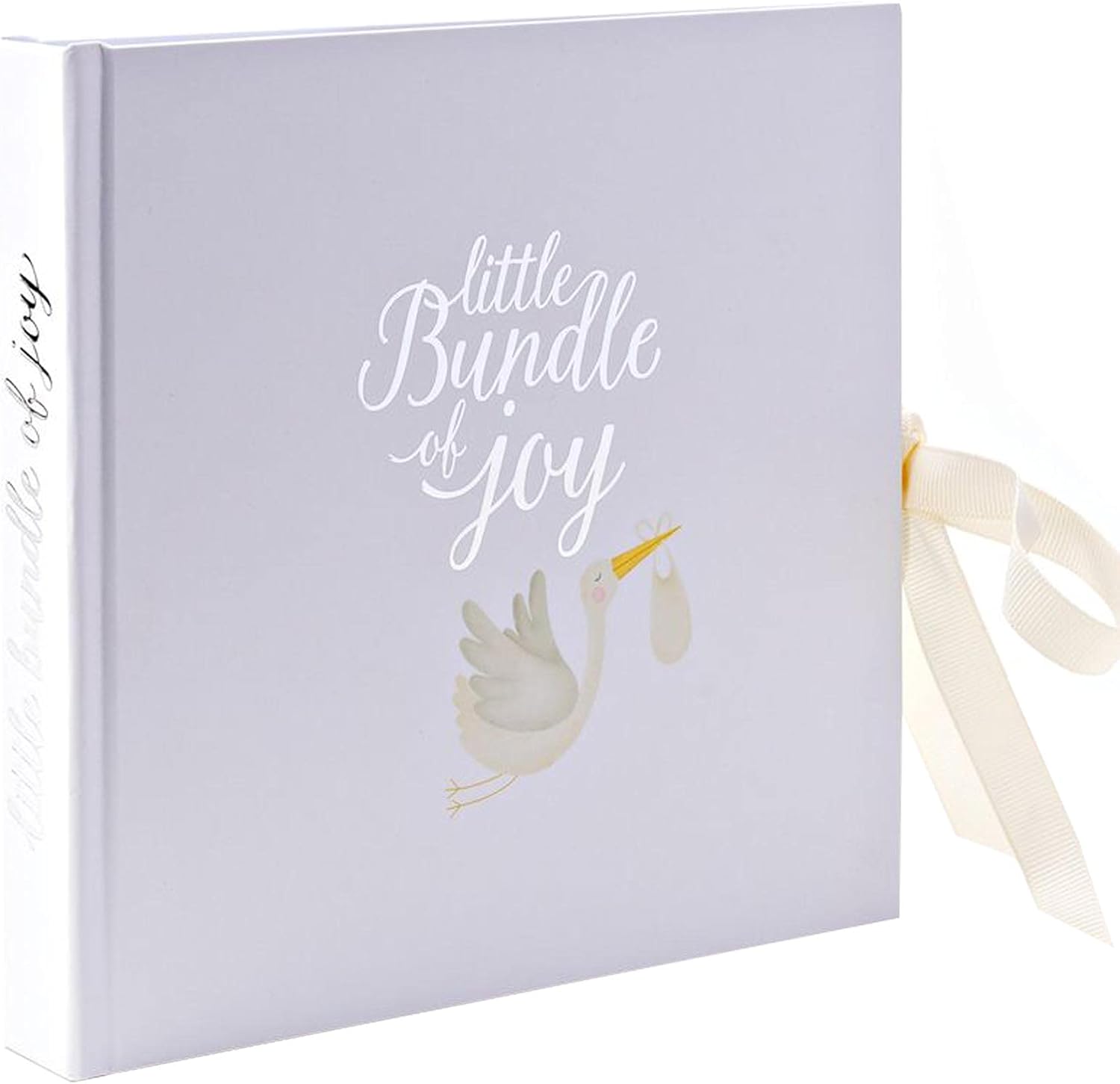 Baby Photo Album - 4'x6' - Stork Design - White Bundle of Joy