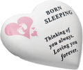 Baby Graveside Memorial Heart Ornament Footprints - Born Sleeping - Pink / Girl