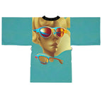 Retro Cool Blue - Womens Kimono Robe
