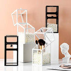 London Boutique Large Makeup Organiser Cosmetic Storage Makeup Brush Holder with Lid Dustproof Pearls (White)