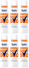 6 x Sure Women Whole Body Fresh Citrus  - 150ML
