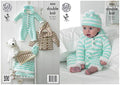 King Cole Cuddles DK Double Knitting Pattern Baby Clothes Set - Onesie Coat Hat & Blanket (4233)