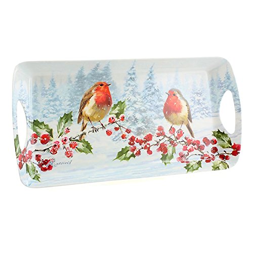 Christmas Robins Medium Tray