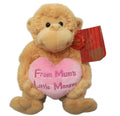 "Mum's Little Monkey" Medium Sized Sentimental Monkey Style Teddy Bear with Love Heart