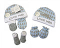 baby hat mit sock 3 piece set sky
