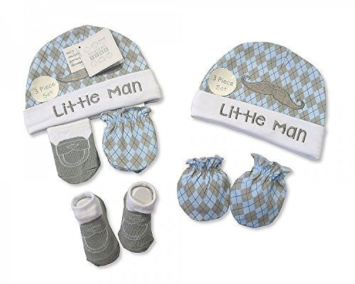 baby hat mit sock 3 piece set sky