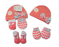 baby hat mit sock 3 piece set pink