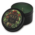 Root Candles Filled Tin Holiday Christmas Wreath Candle, Wax, Dark Olive