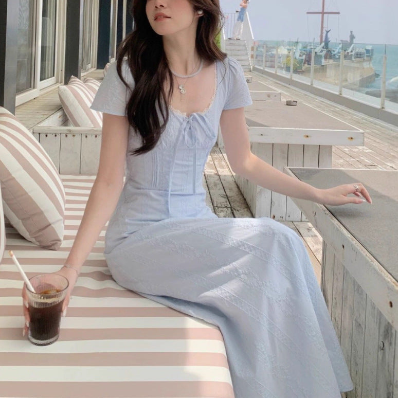 Ladies' Lace Patch Elegant Casual Dress