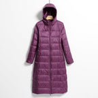 Lightweight Hooded Long Below-the-knee Slim-fit Coat