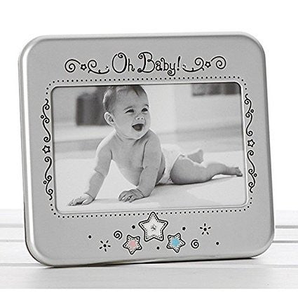 Pastel Star oh baby satin silver frame