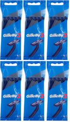 6 x Gillette 2 Disposable Razors - 5 PACK
