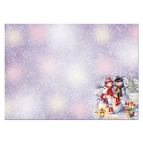 Luxury Topper Set: Frosty's Family - Adorable Scorable Snowman Christmas Card