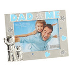 Silverplated & Embossed Frame Hearts & Stars - Dad & Me