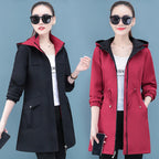 Women's Reversible Mid-Length Coat - 2-in-1 Spring Autumn Jacket | Premium Double-Sided Design