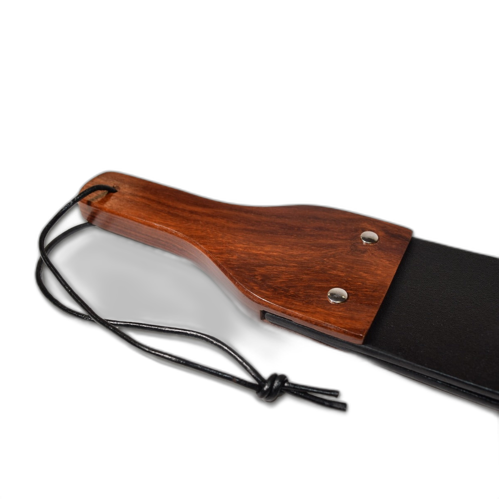 Prowler RED Leather & Wood Flapper Paddle